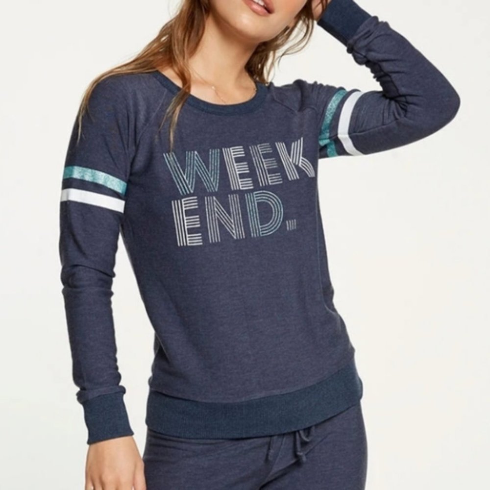 Chaser Blue Weekend Glitter Sweatshirt